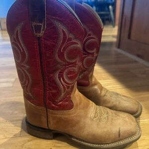 Old West Youth Square Toe Cowboy Boots